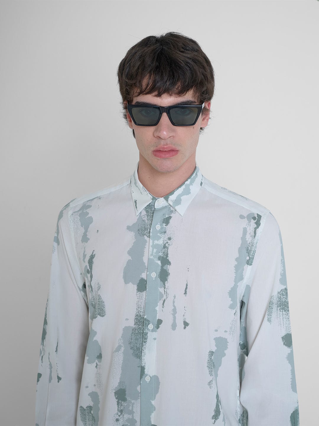 Antony Morato Men Green Printed Collar Shirt