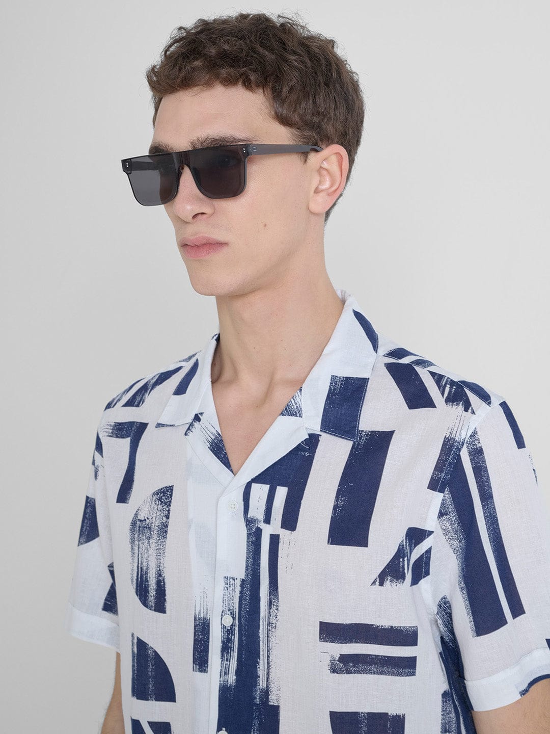 Antony Morato Men Blue Printed Shirt Collar Shirt