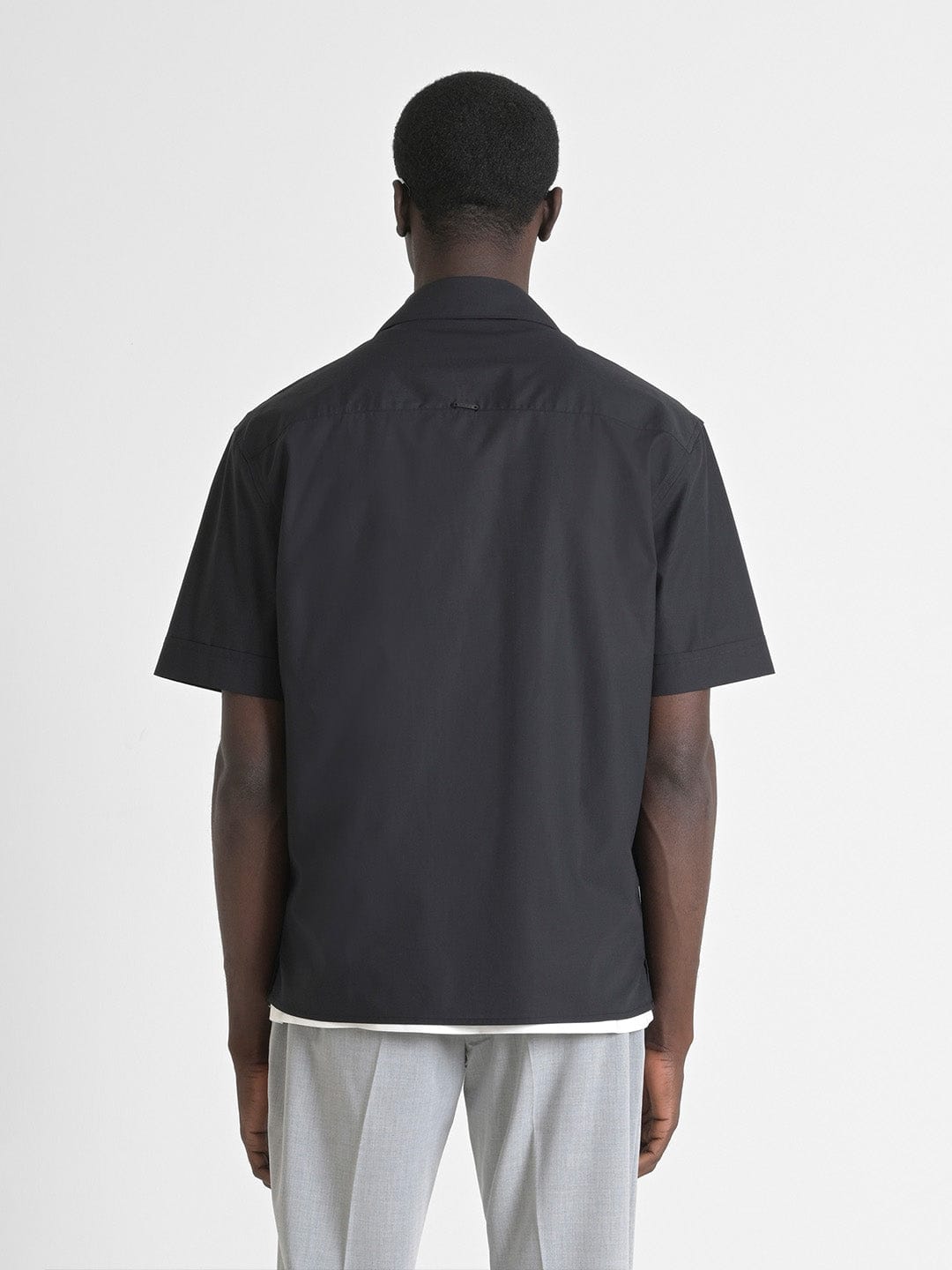 Antony Morato Men Black Solid Shirt Collar Shirt