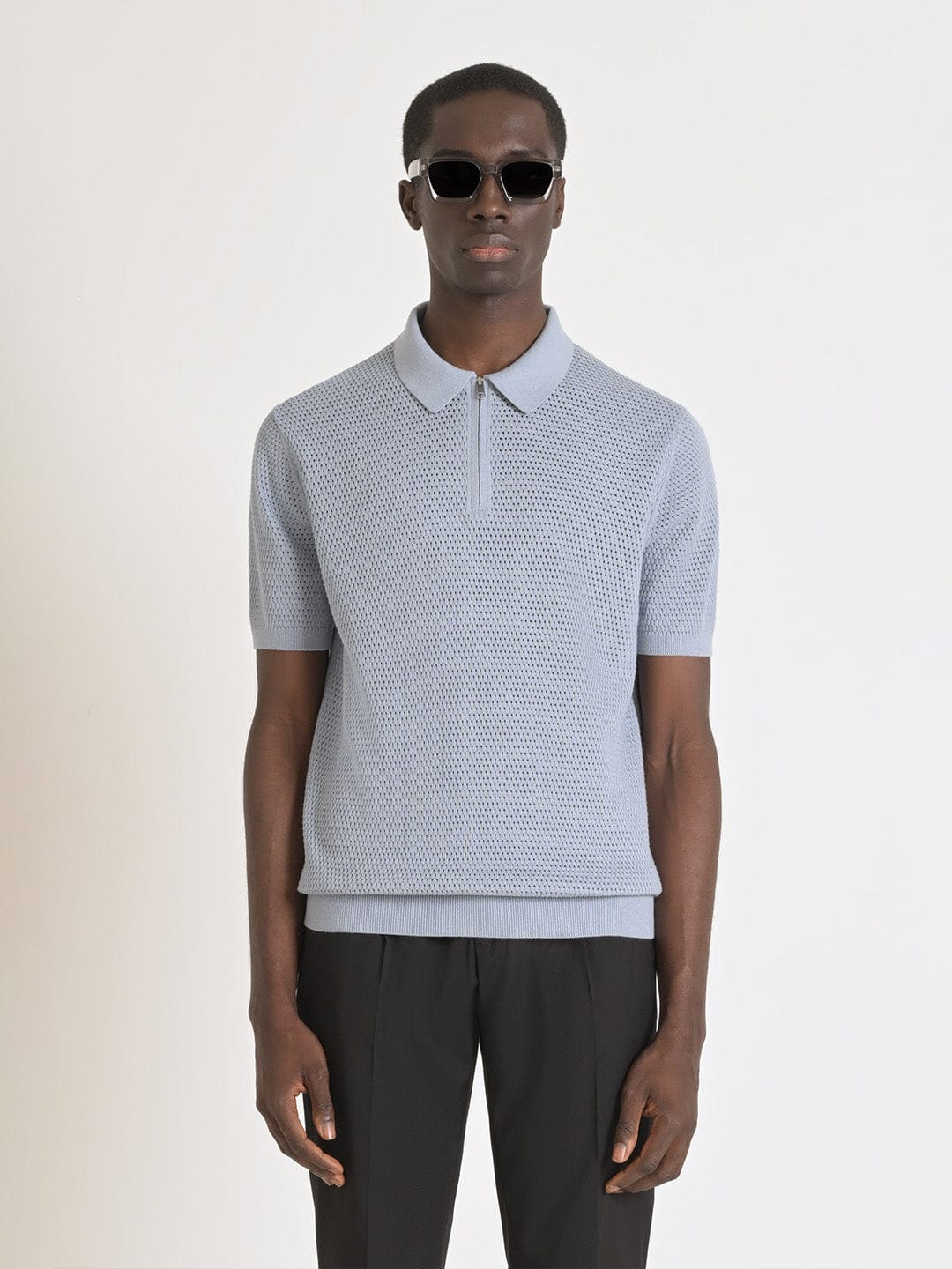 Antony Morato Men Blue Solid Polo Tshirt