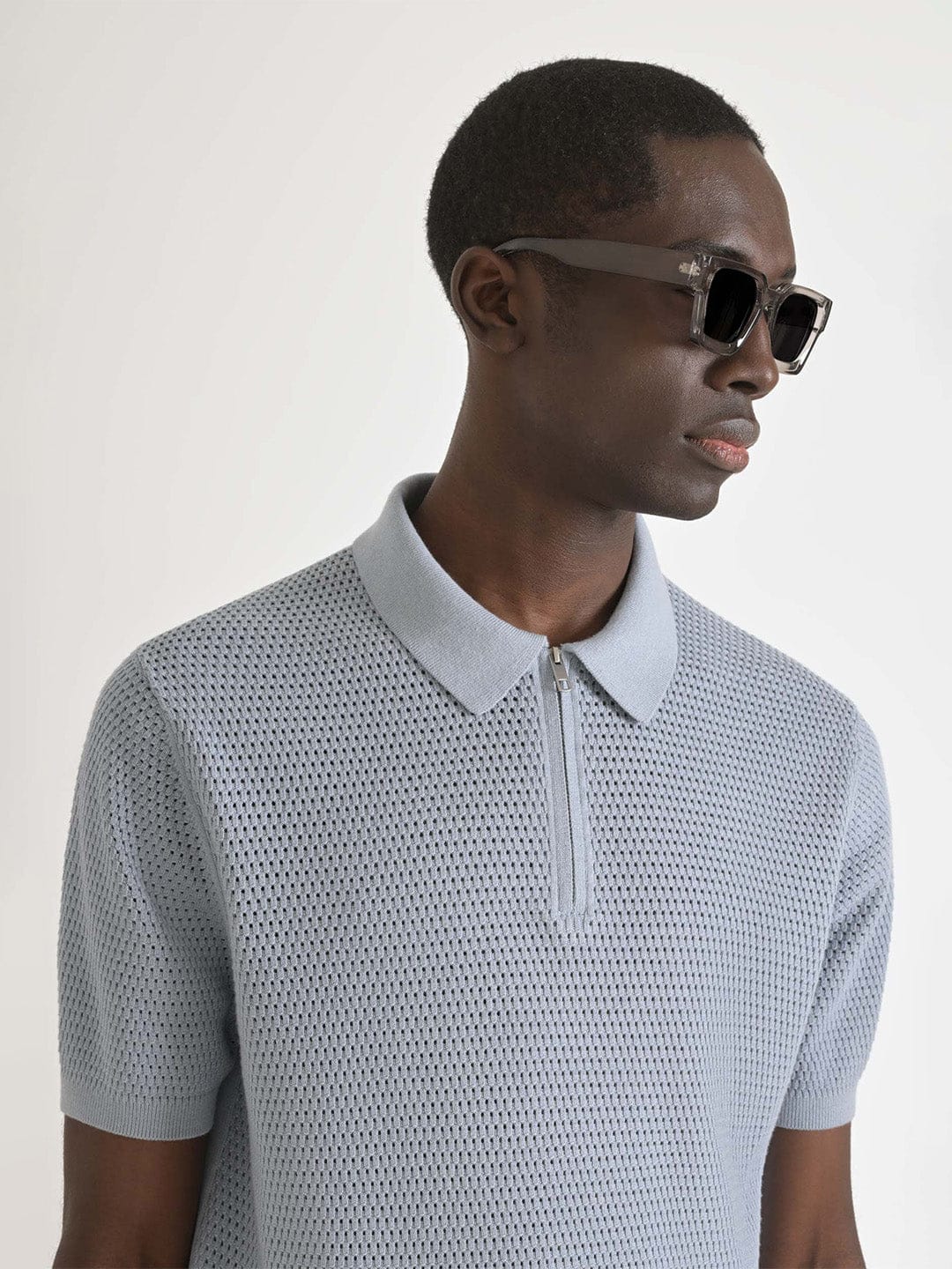Antony Morato Men Blue Solid Polo Tshirt