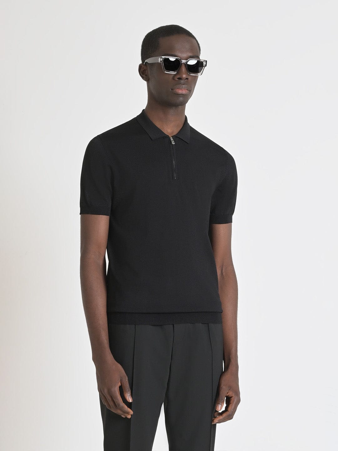 Antony Morato Men Polo Solid Black T-shirt