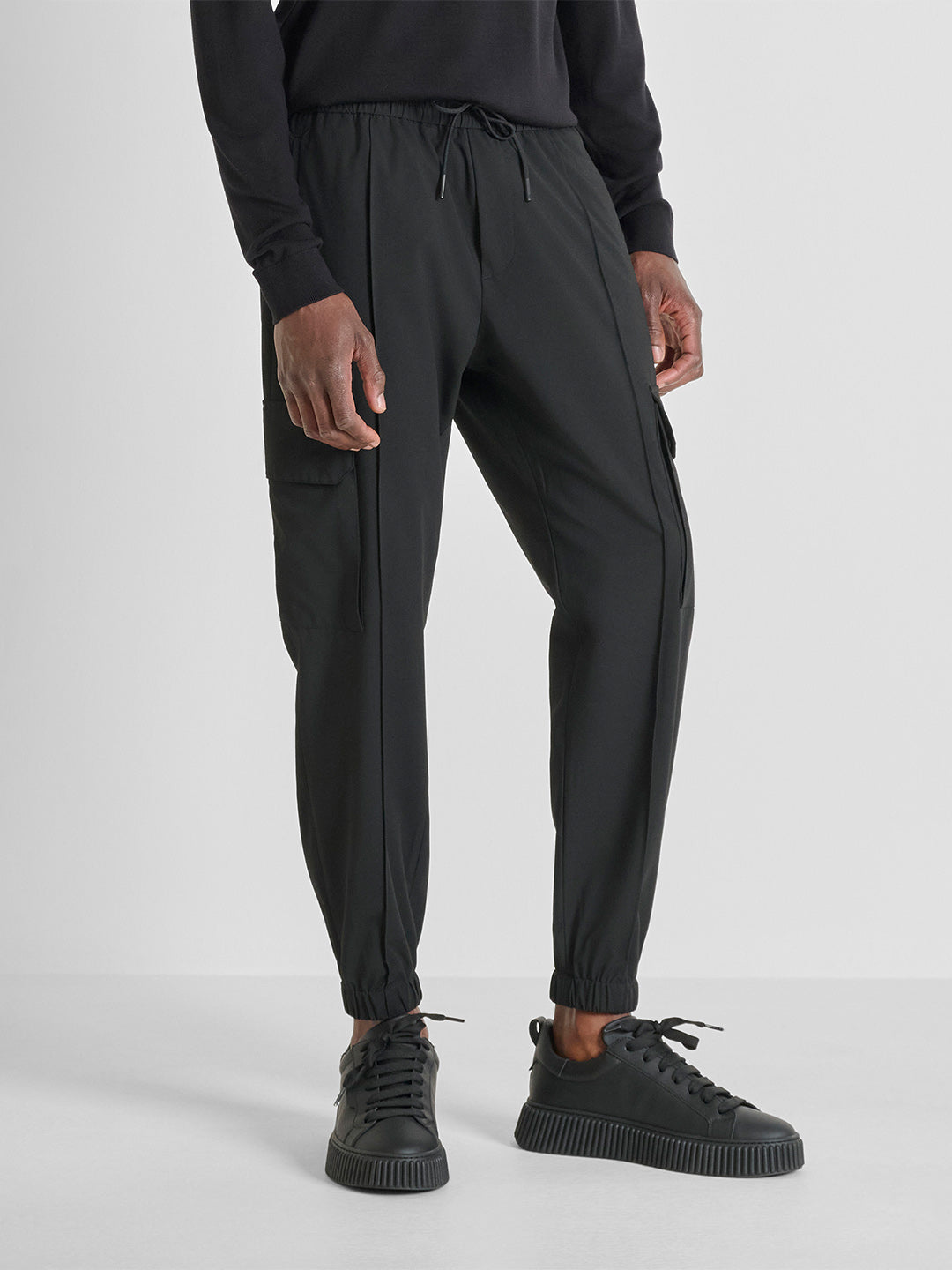 Antony Morato Men Straight Fit Black Solid Trouser