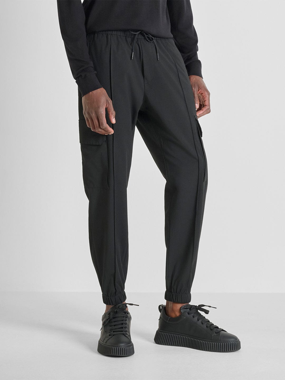 Antony Morato Men Straight Fit Black Solid Trouser
