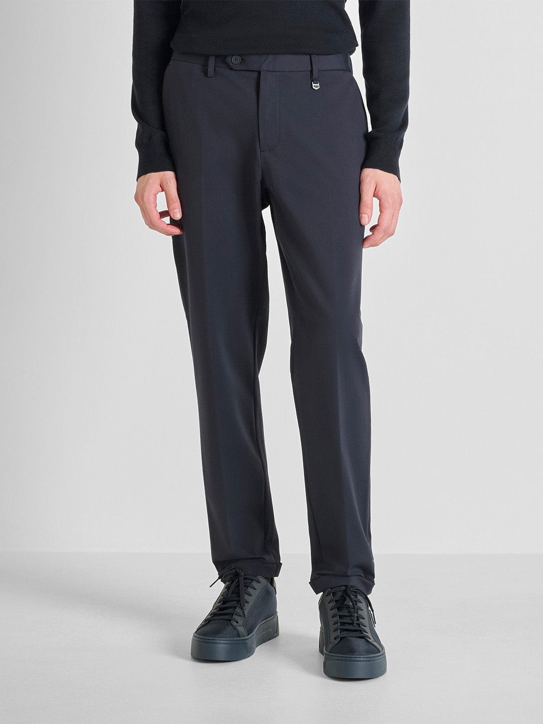 Antony Morato Men Slim Fit Navy Blue Solid Trouser