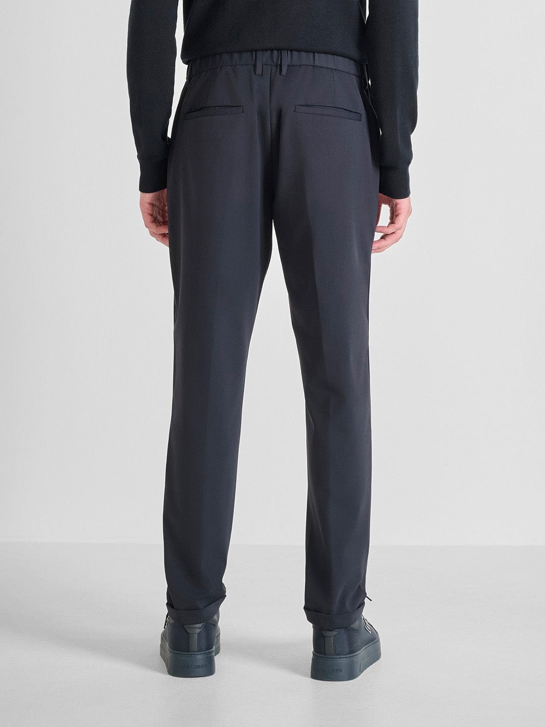 Antony Morato Men Slim Fit Navy Blue Solid Trouser