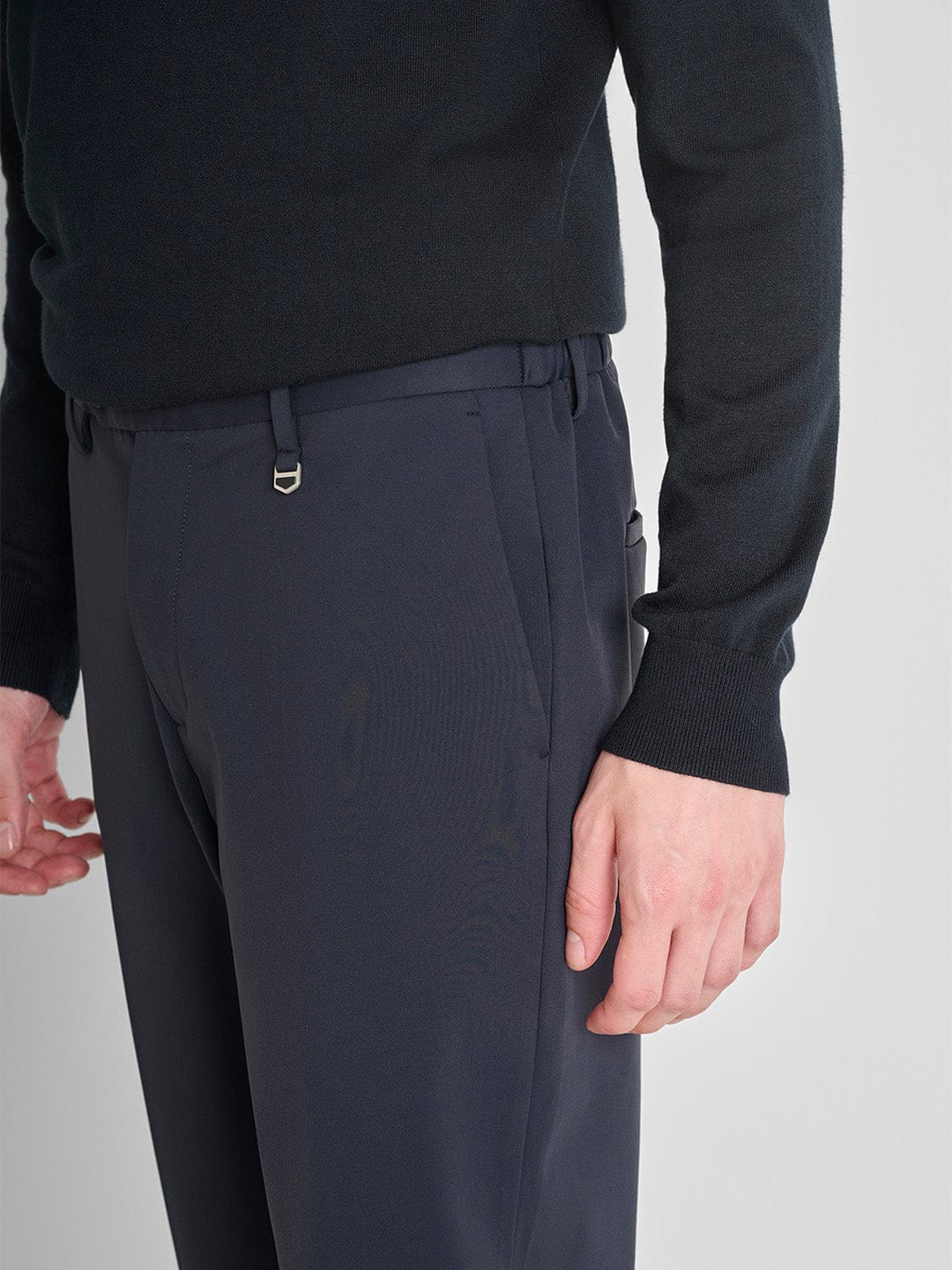 Antony Morato Men Slim Fit Navy Blue Solid Trouser