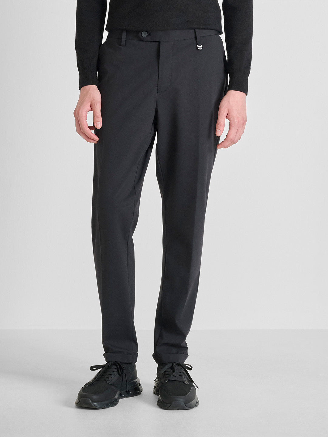 Antony Morato Men Slim Fit Black Solid Trouser