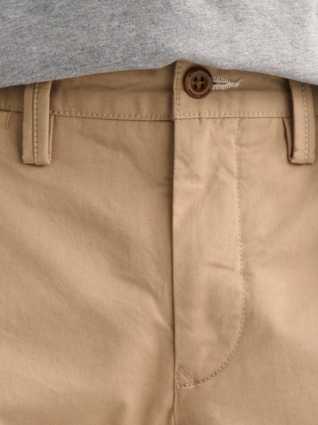 Gant Men Khaki Slim Fit Solid Trouser