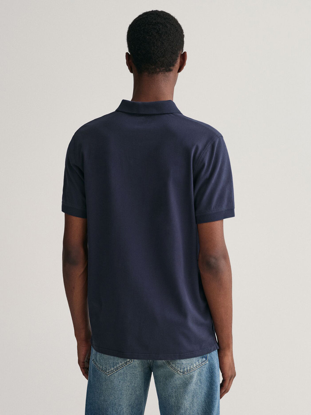 Gant Men Blue Solid Polo Tshirt