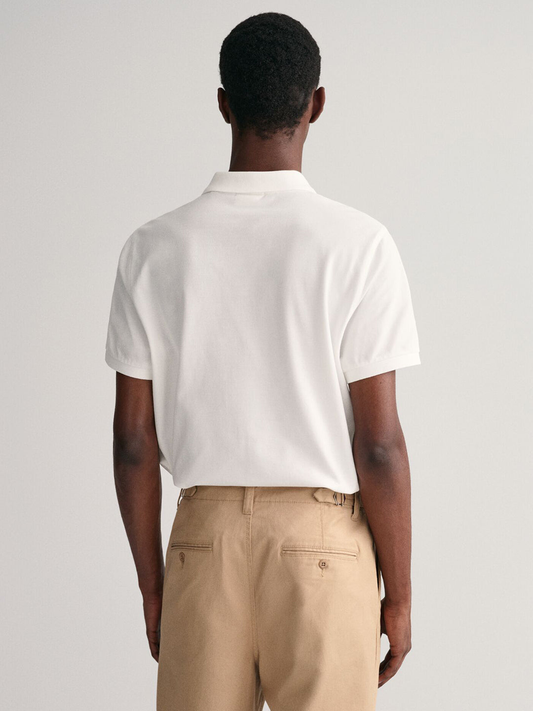 Gant Men White Solid Polo Tshirt