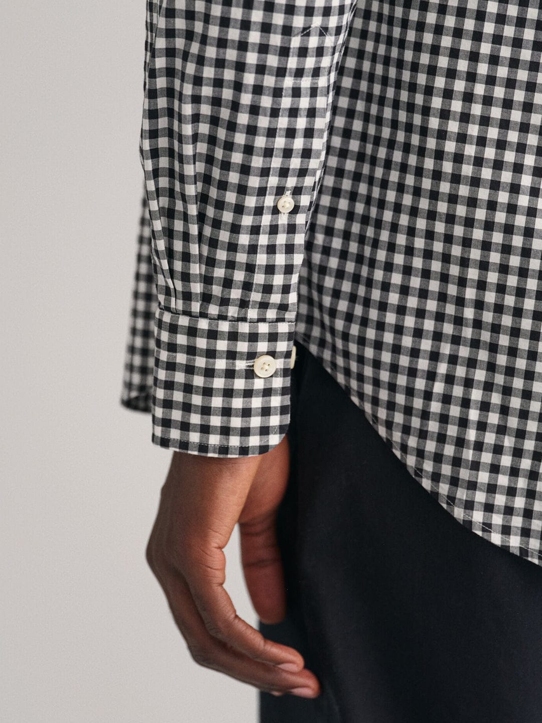 Gant Men Black Check Collar Shirt