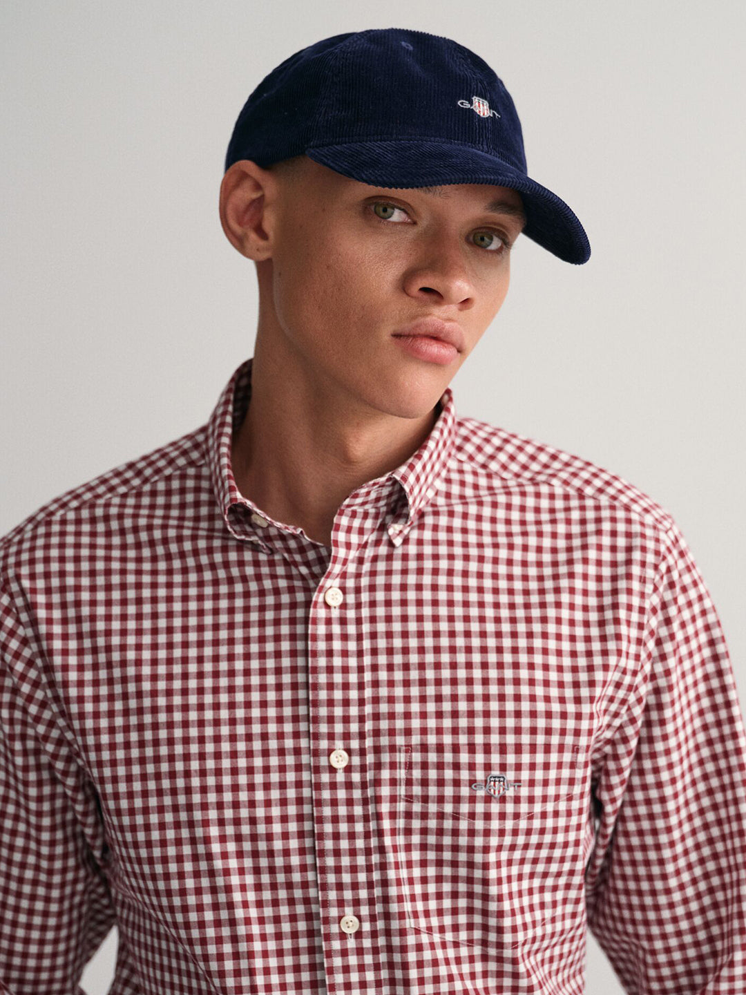 Gant Men Red Check Collar Shirt