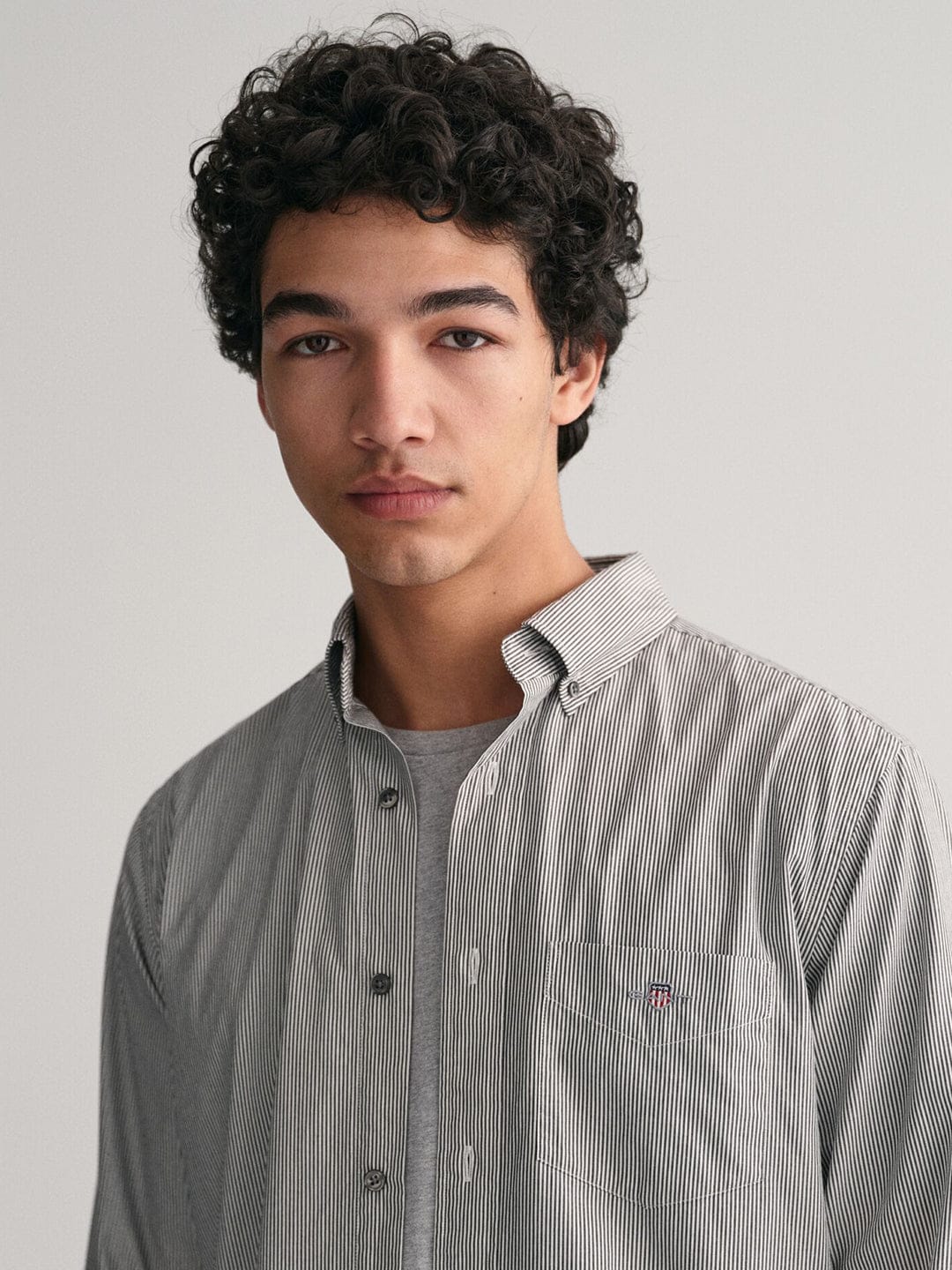 Gant Men Black Striped Collar Shirt