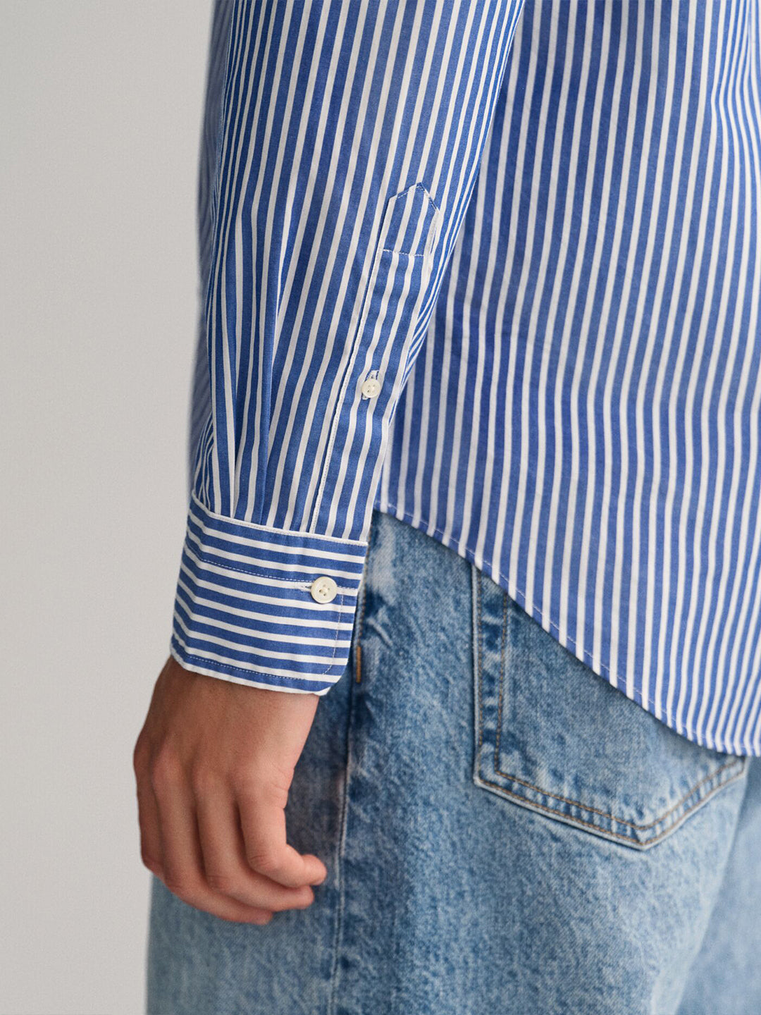 Gant Men Blue Striped Collar Shirt