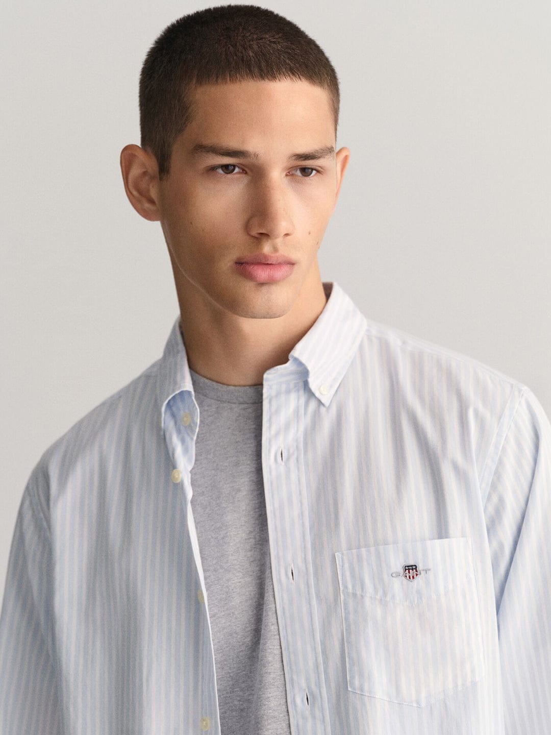 Gant Men Blue Striped Collar Shirt