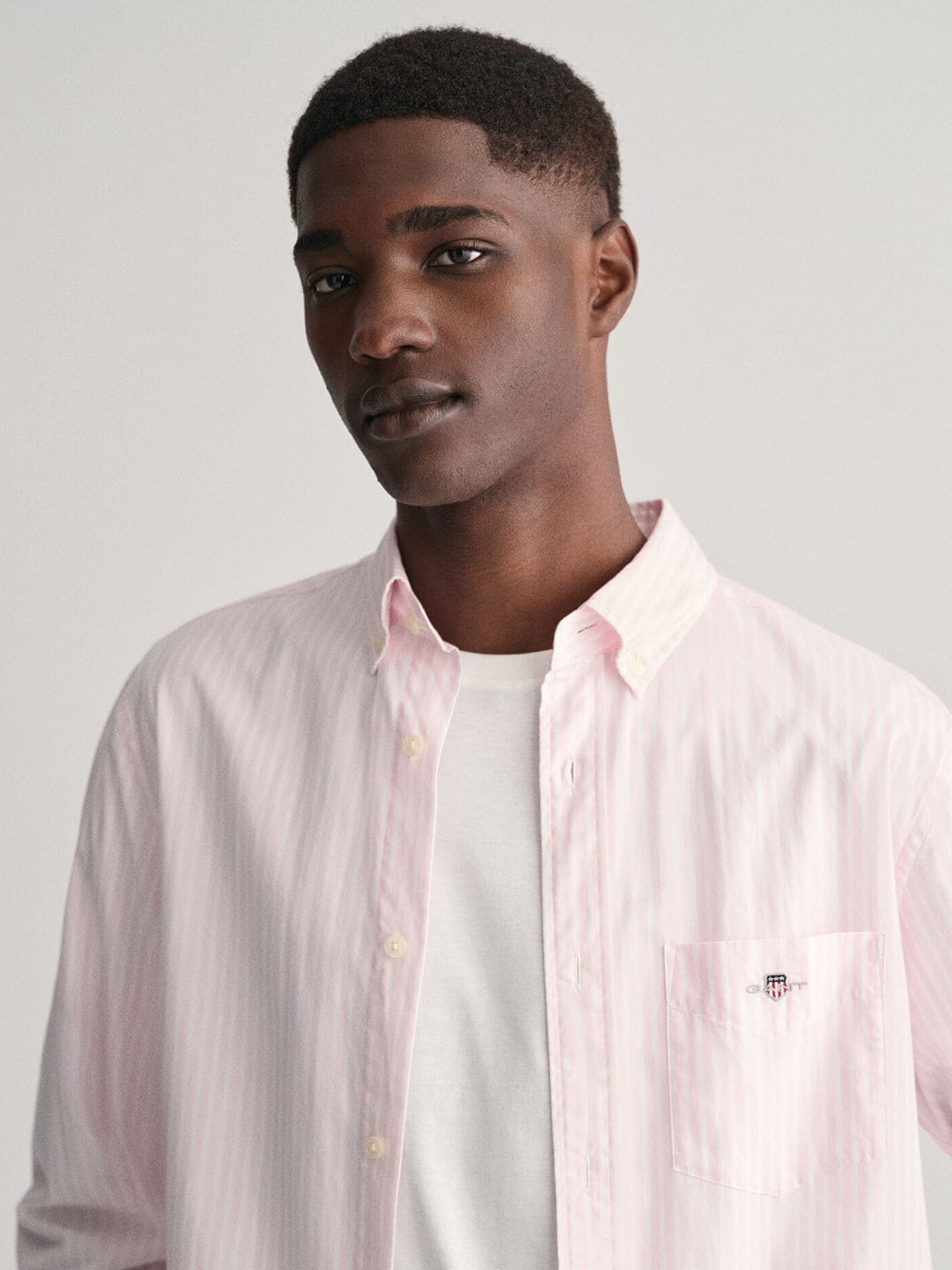 Gant Men Pink Striped Collar Shirt