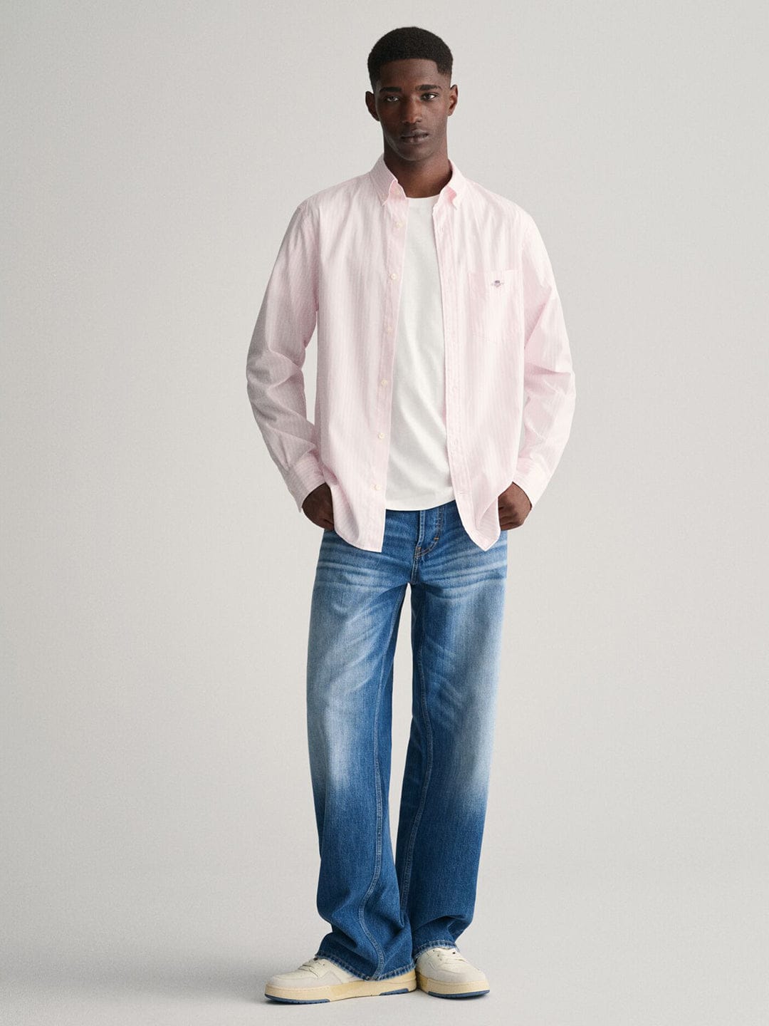 Gant Men Pink Striped Collar Shirt