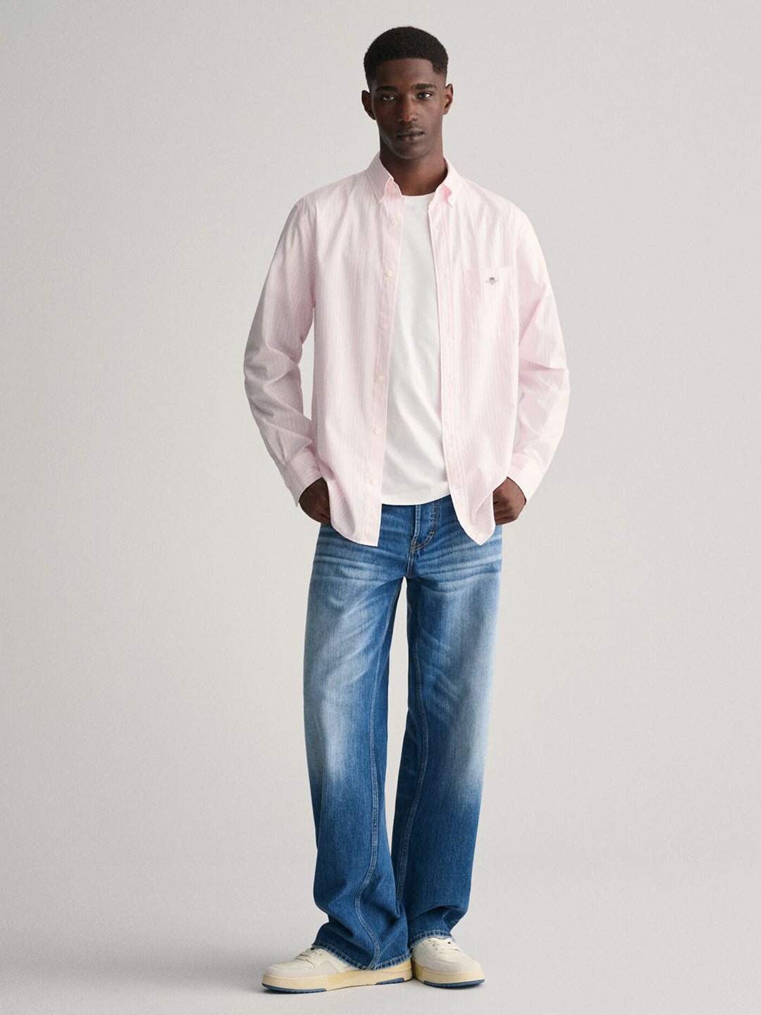 Gant Men Pink Striped Collar Shirt