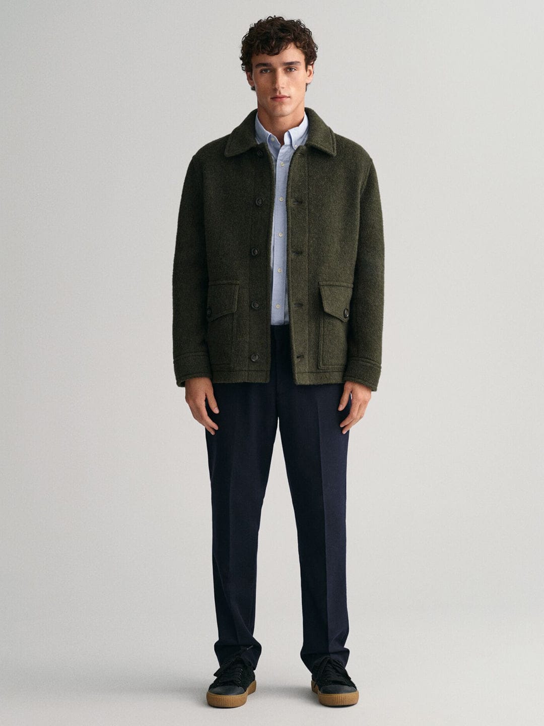 Gant Men Blue Solid Collar Shirt