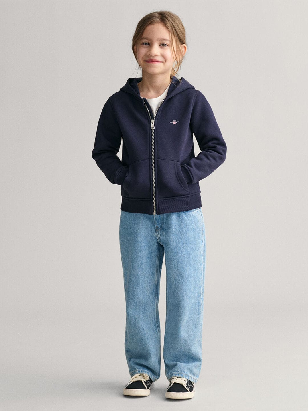 Gant Kids Blue Solid Hood Sweatshirt
