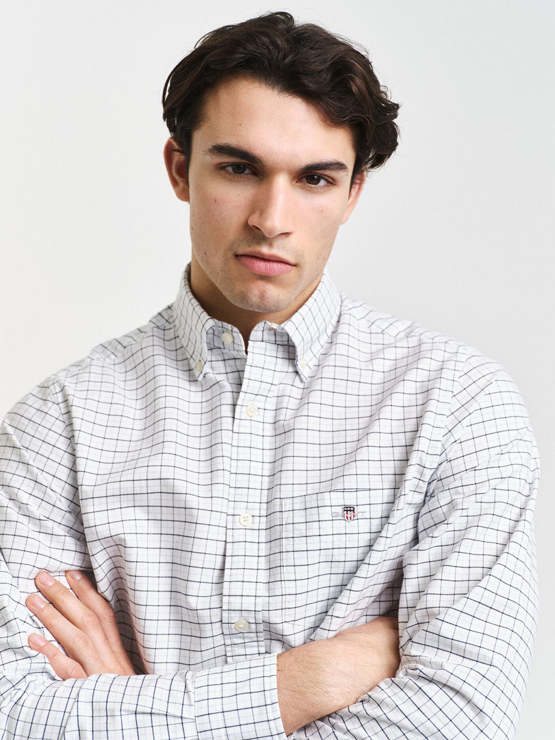 Gant Men Blue Check Collar Shirt
