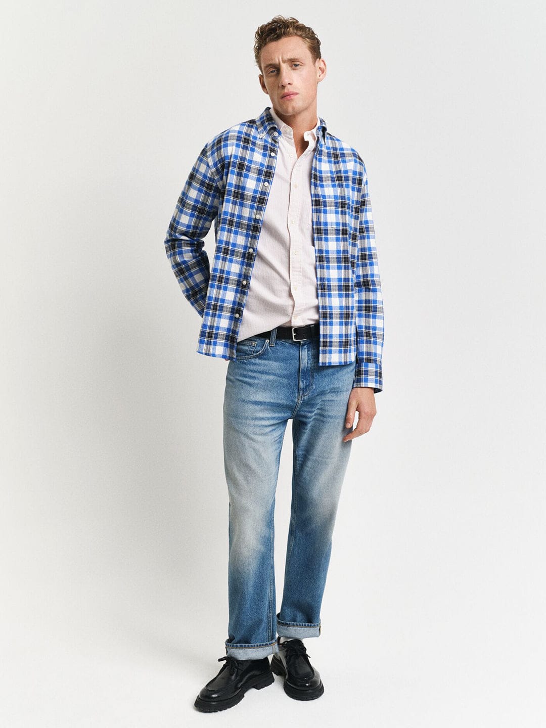 Gant Men Pink Striped Collar Shirt