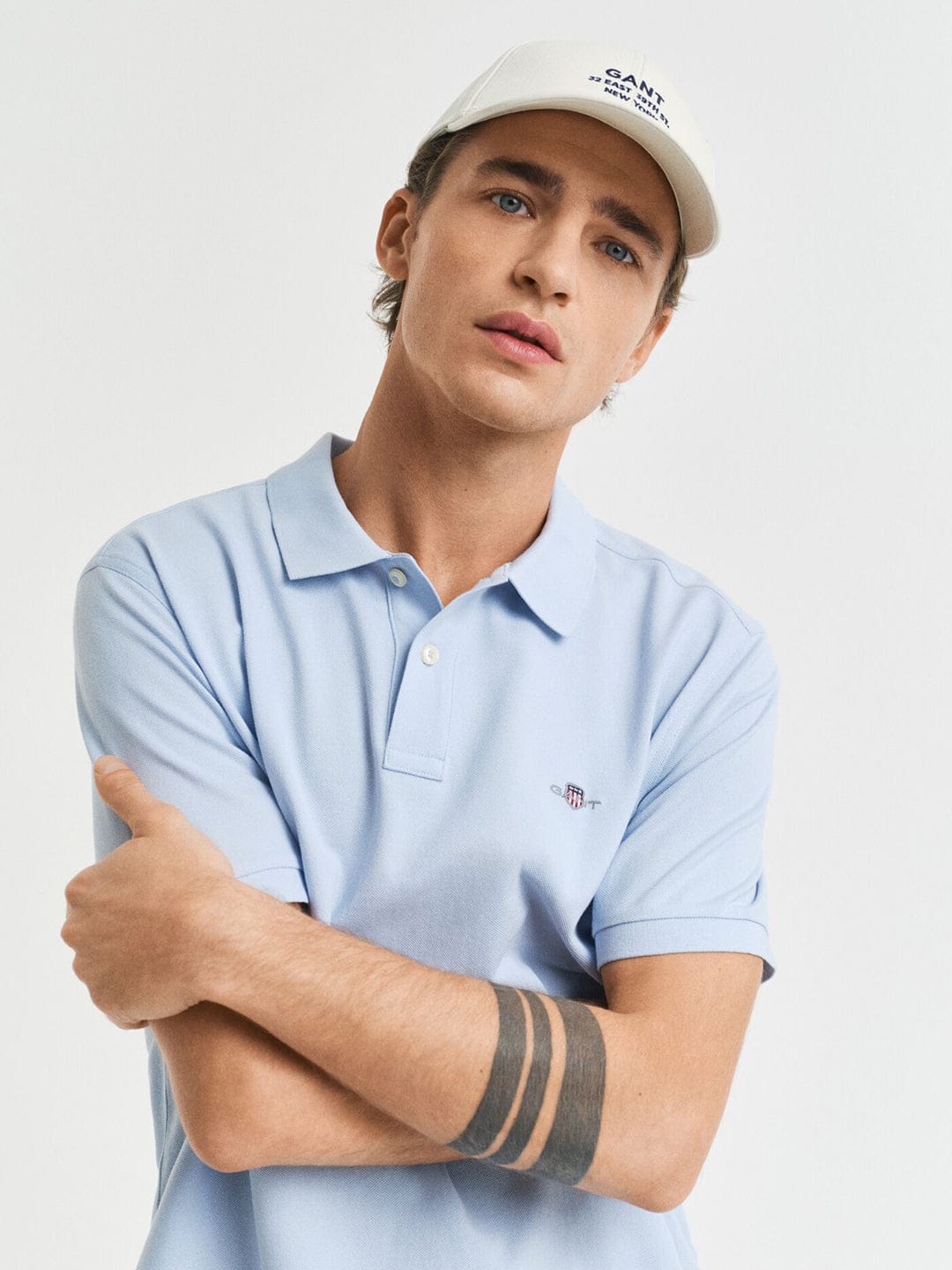 Gant Men Blue Solid Polo Tshirt