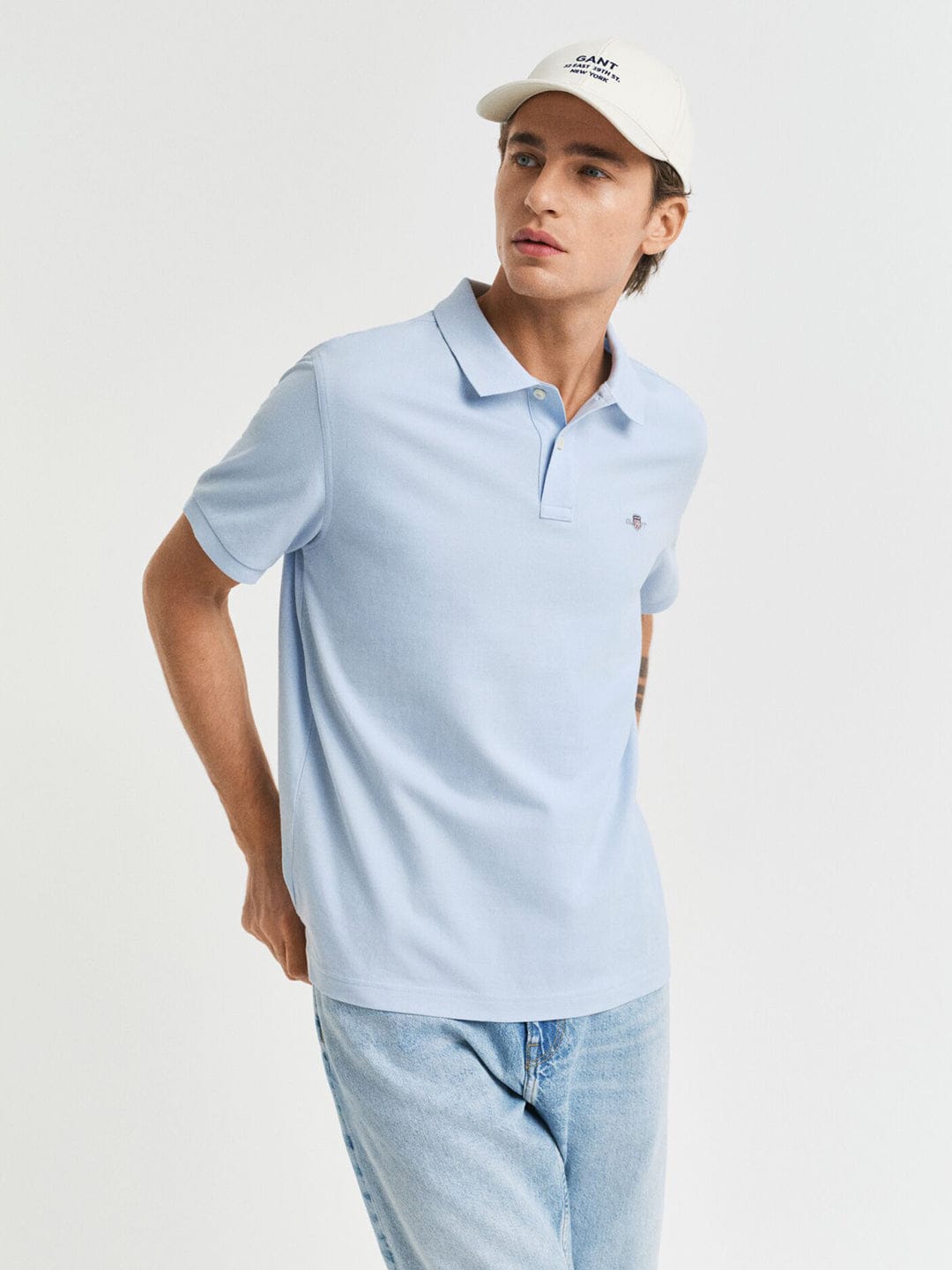 Gant Men Blue Solid Polo Tshirt