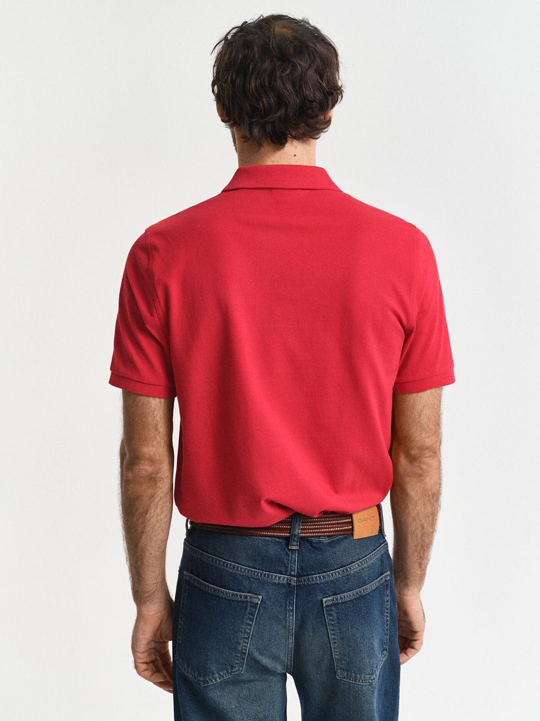 Gant Men Red Solid Polo Tshirt