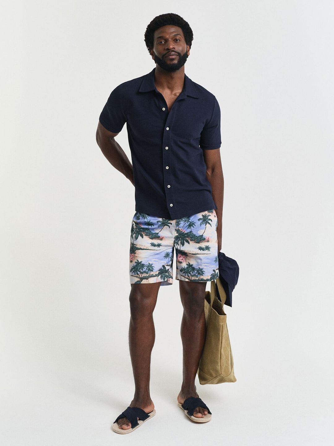 Gant Men Blue Solid Collar Shirt