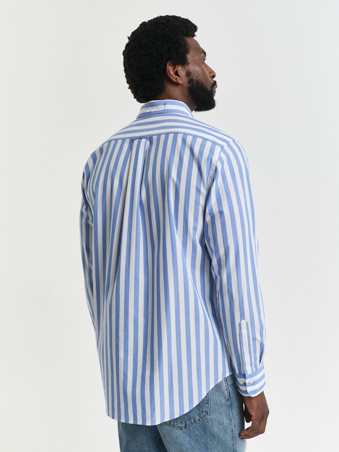 Gant Men Blue Striped Collar Shirt
