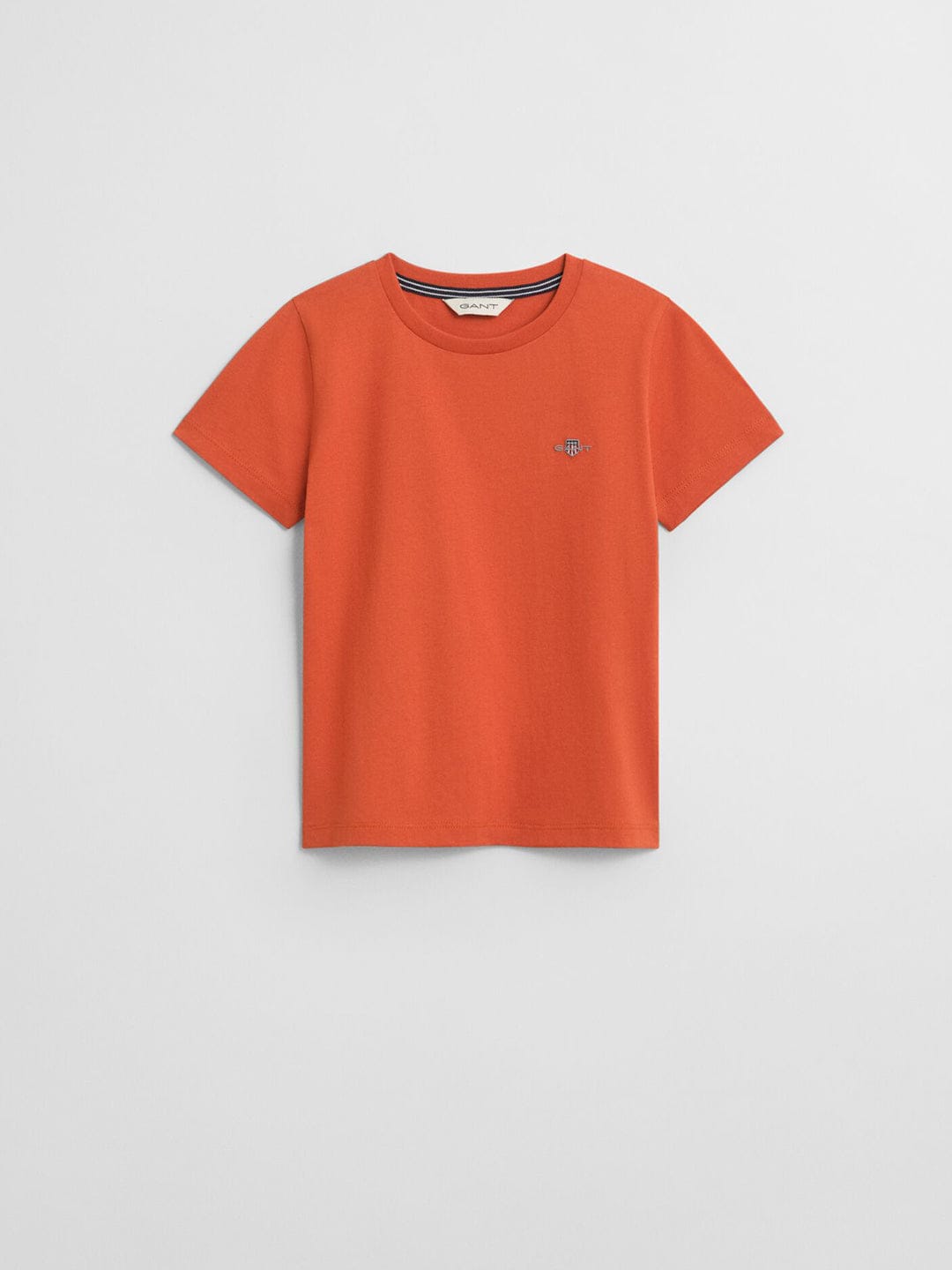 Gant Boys Orange Solid Round Neck Tshirt