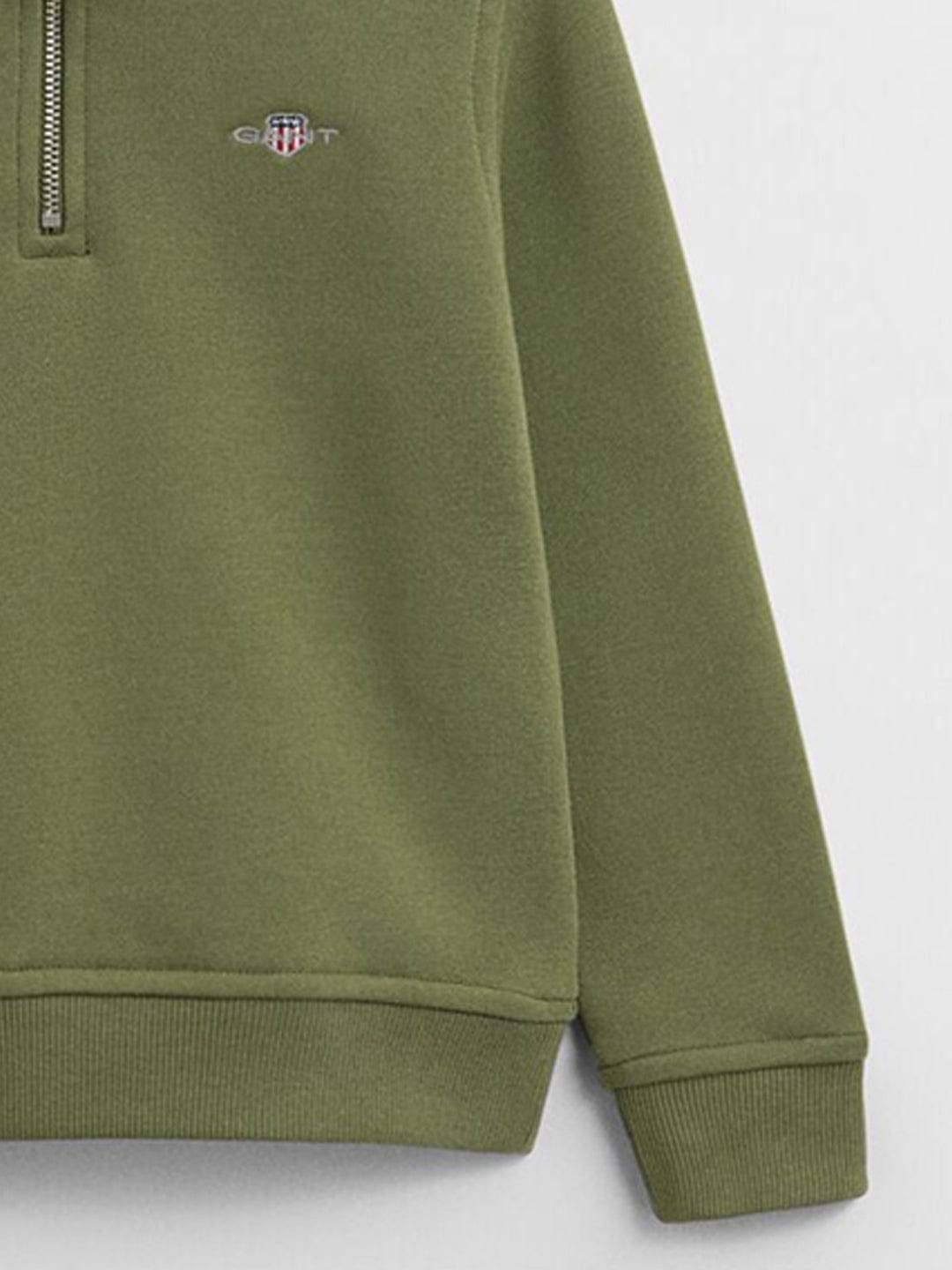 Gant Boys Green Solid Round Neck Sweatshirt