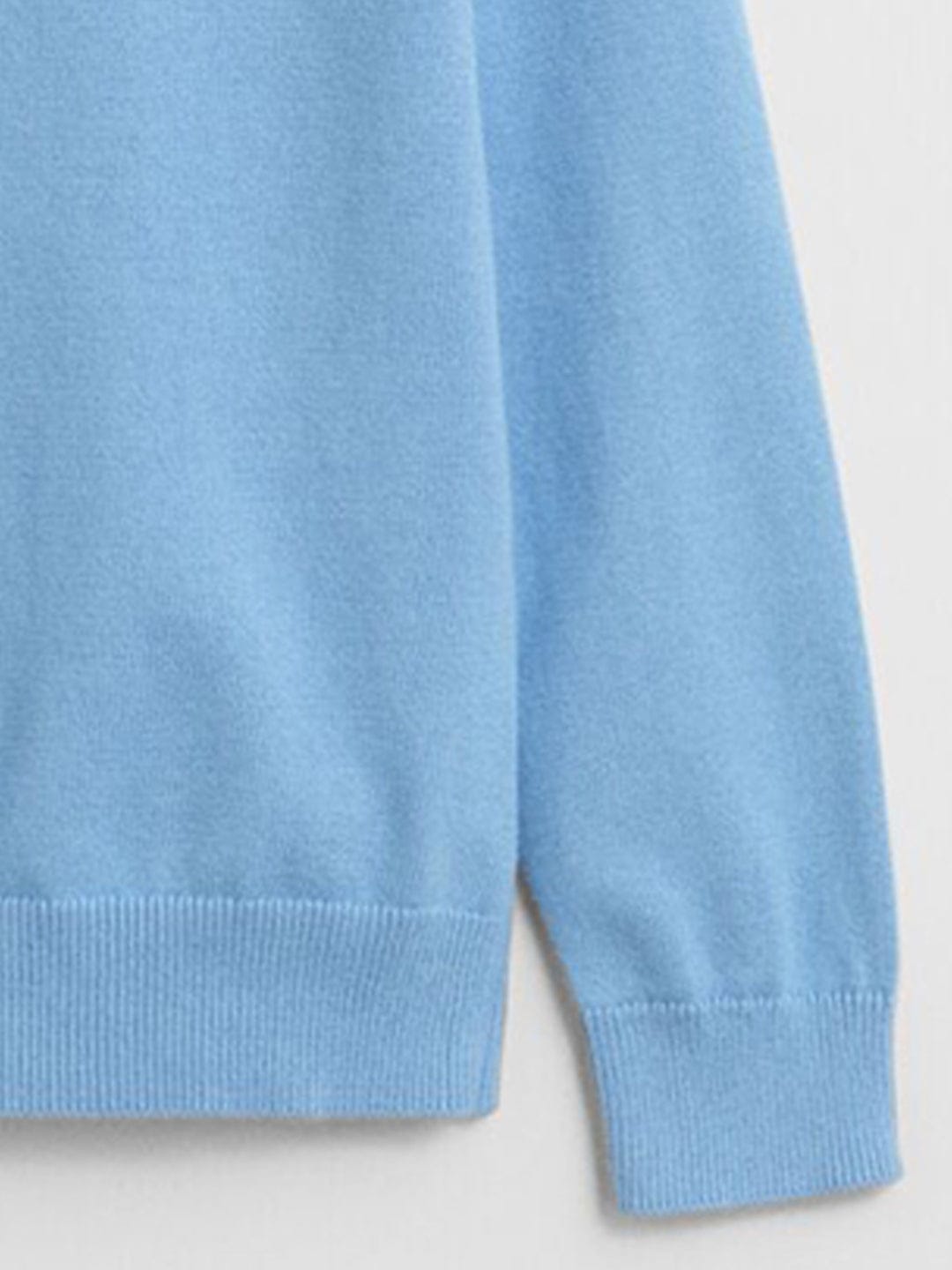 Gant Boys Blue Solid Round Neck Sweatshirt