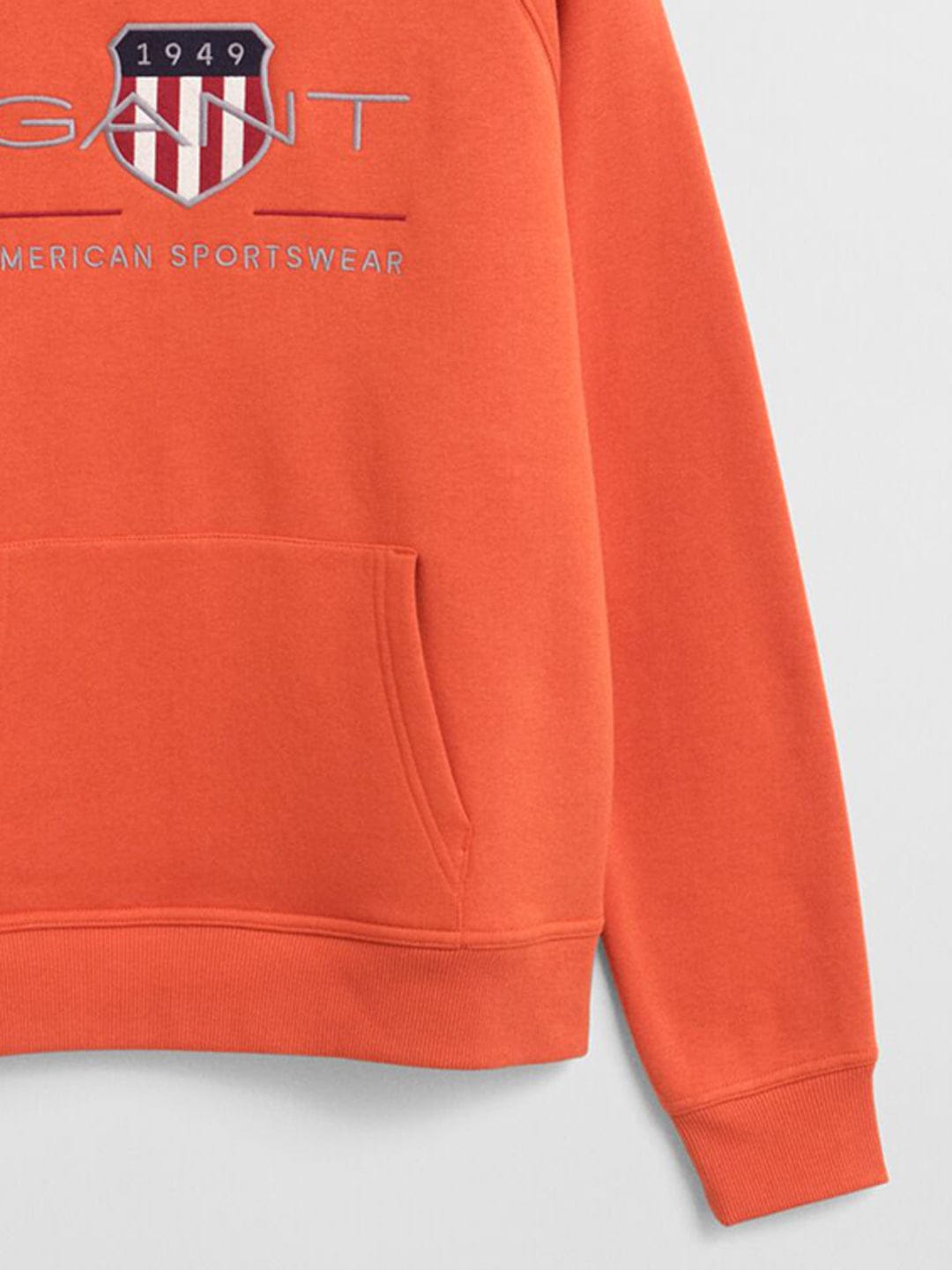 Gant Boys Orange Graphic Hooded Sweatshirt