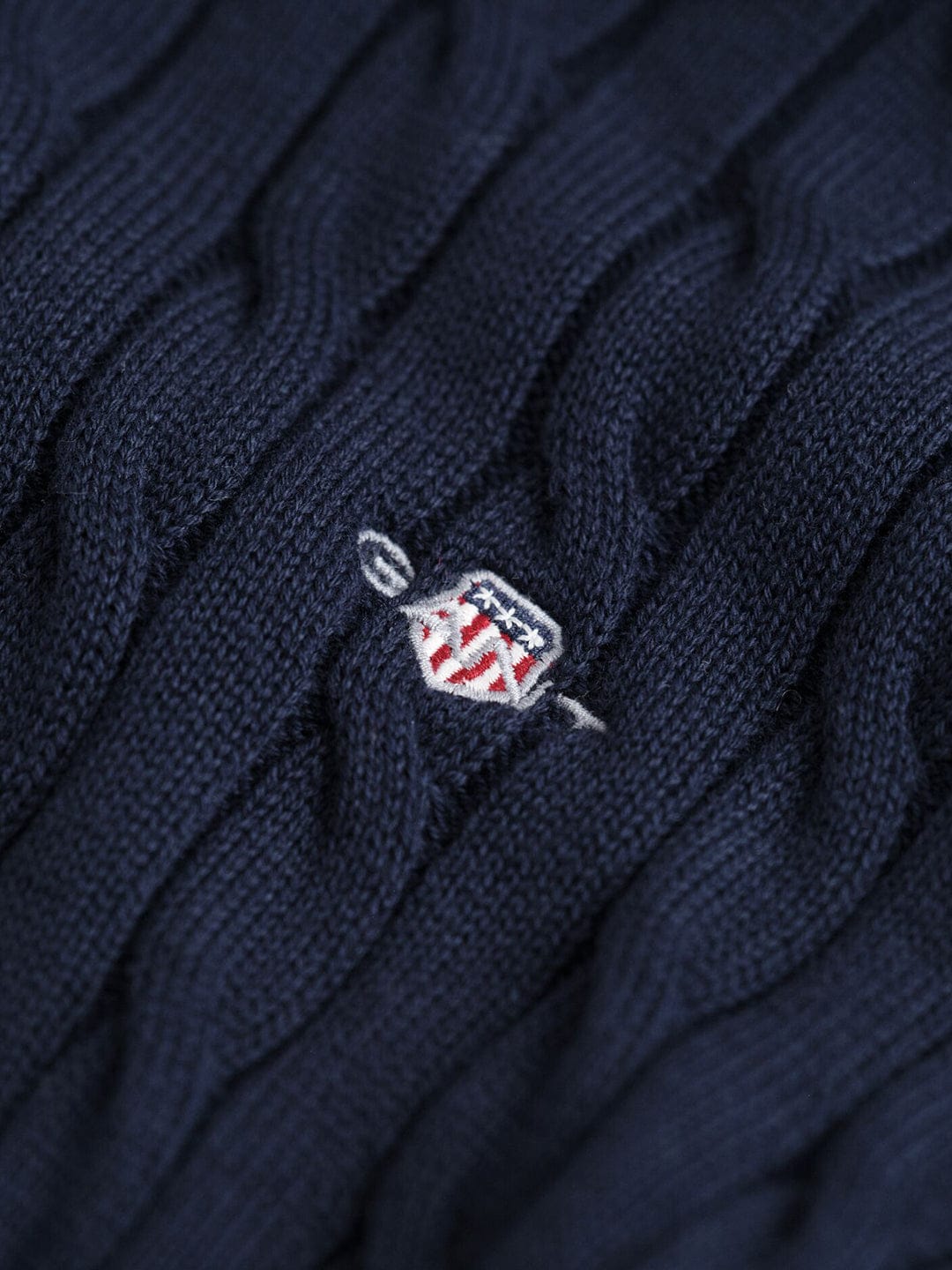 Gant Kids Blue Solid Round Neck Sweater