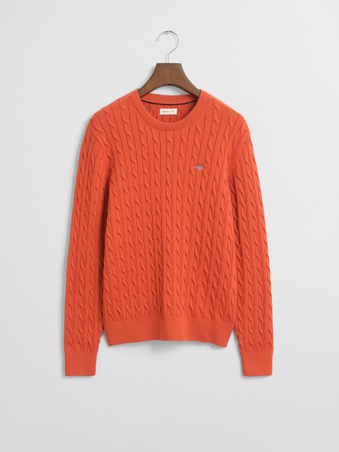 Gant Boys Orange Solid Round Neck Sweater