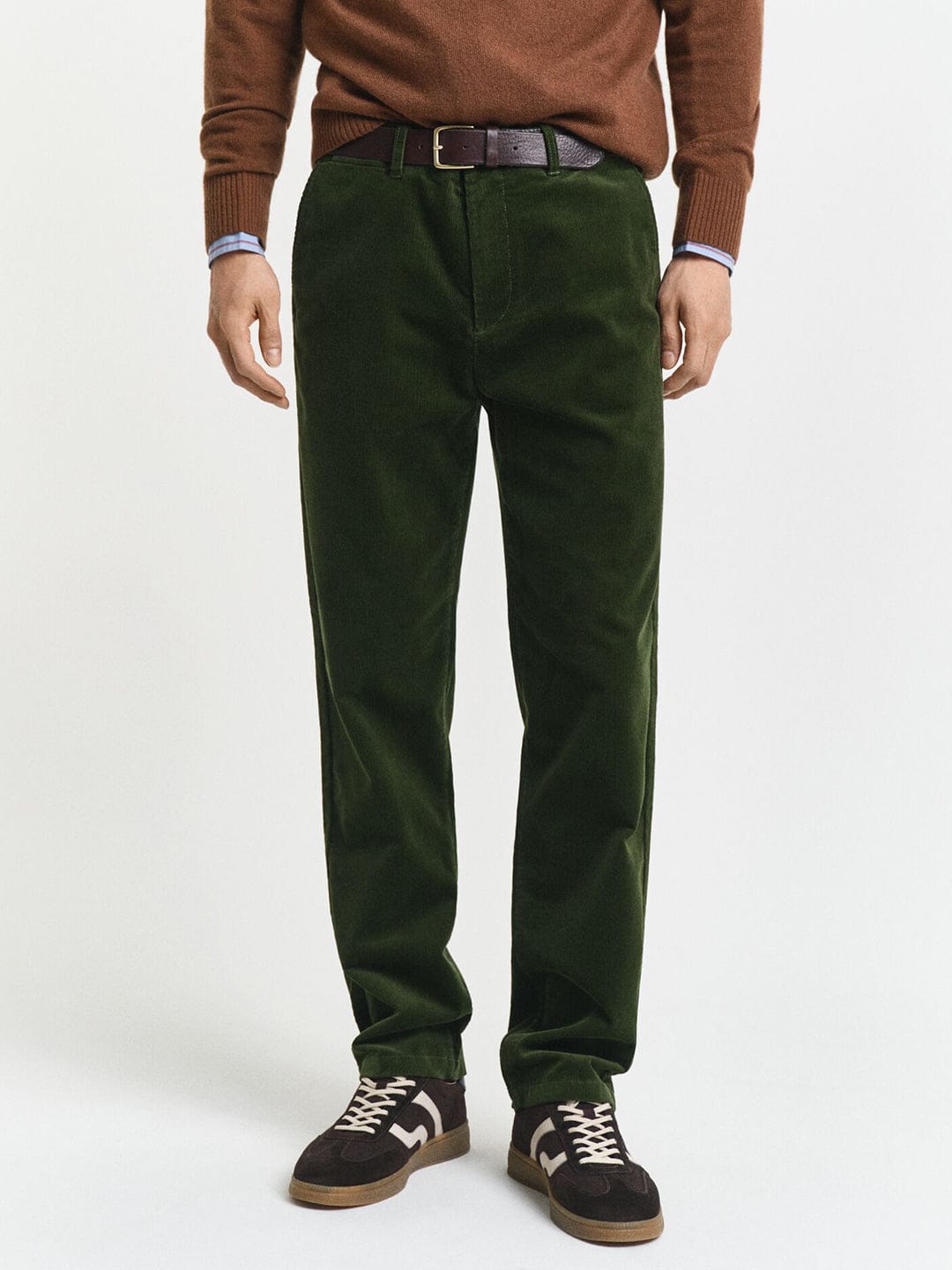 Gant Men Green Regular Fit Solid Trouser