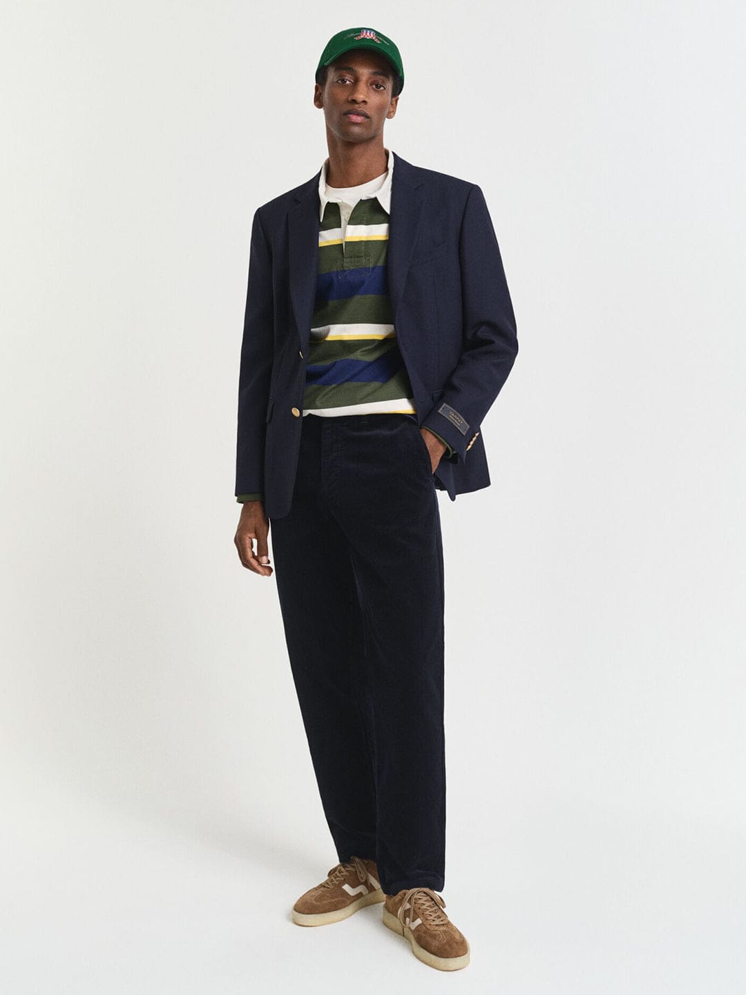 Gant Men Blue Regular Fit Solid Trouser
