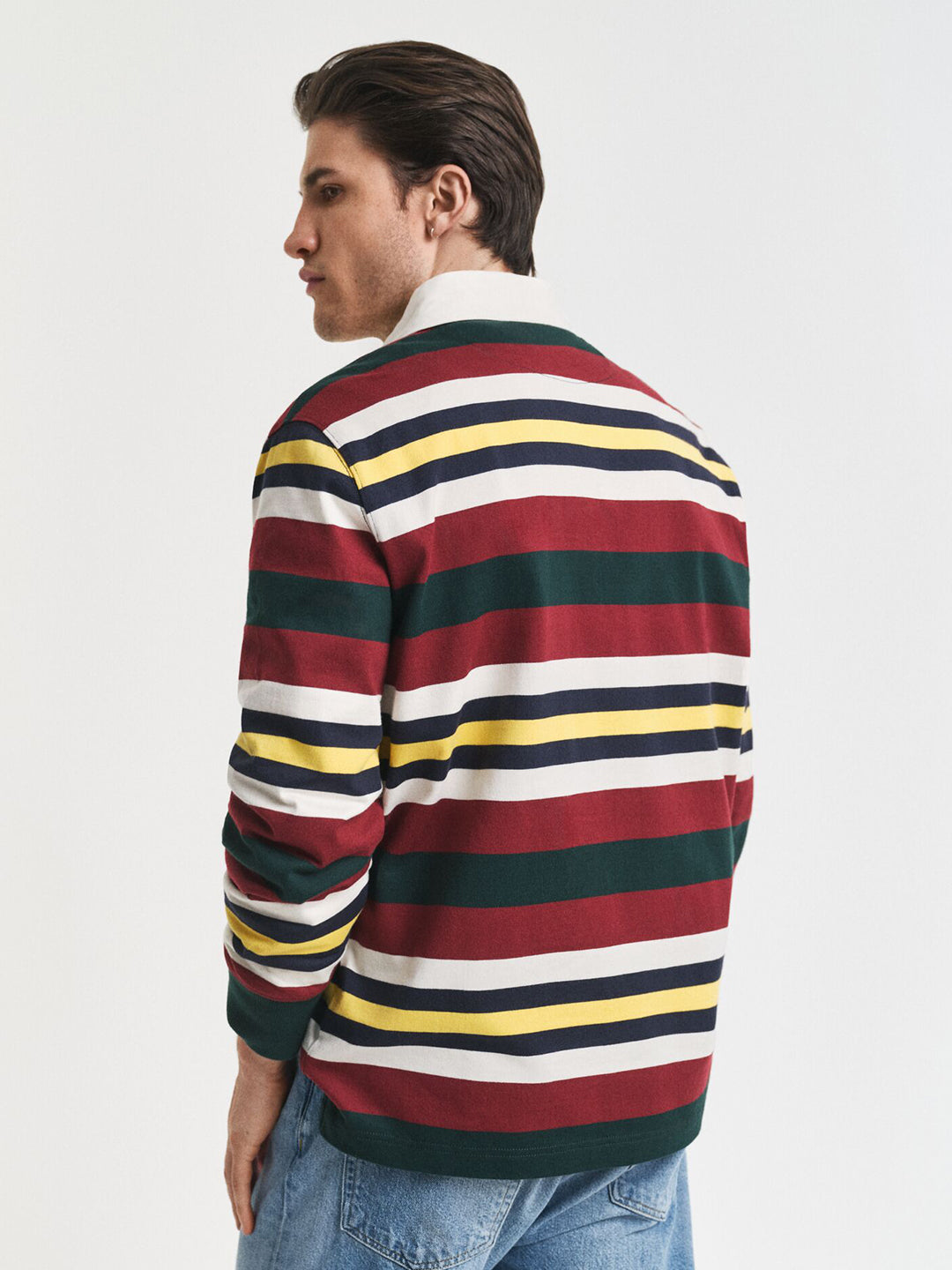 Gant Men Green Striped Polo Tshirt