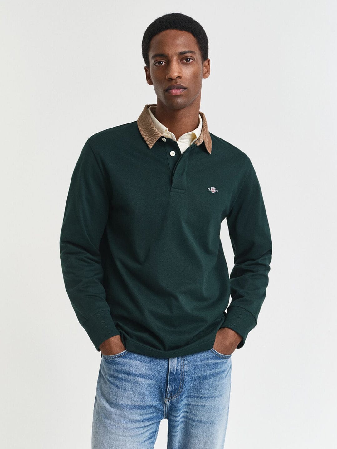 Gant Men Green Solid Polo Tshirt