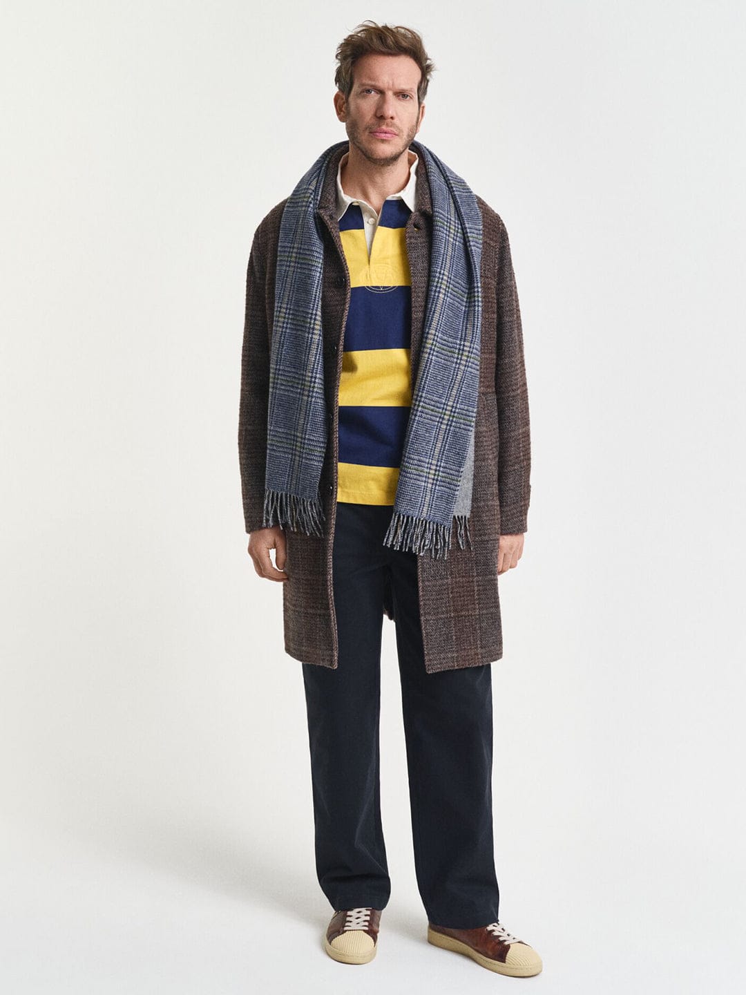 Gant Men Blue Striped Polo Tshirt