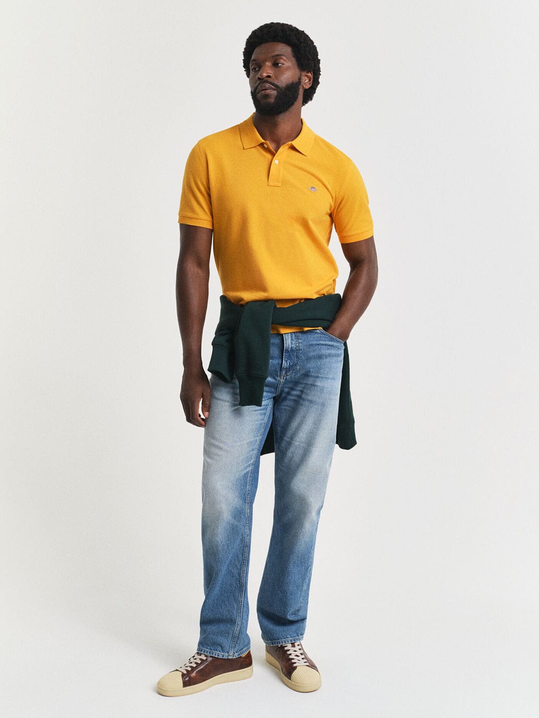Gant Men Yollow Solid Polo Tshirt