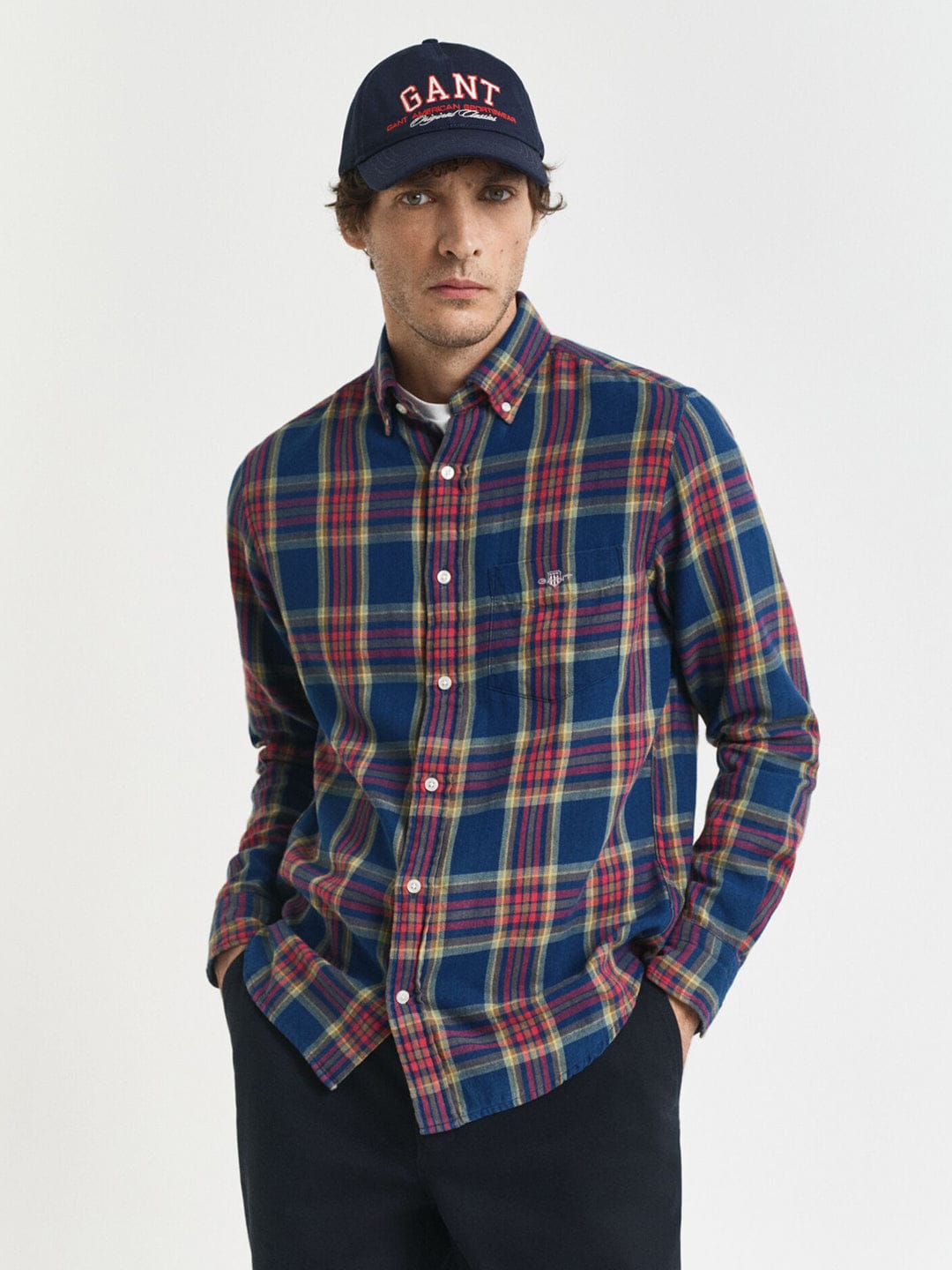 Gant Men Blue Checks Collar Shirt