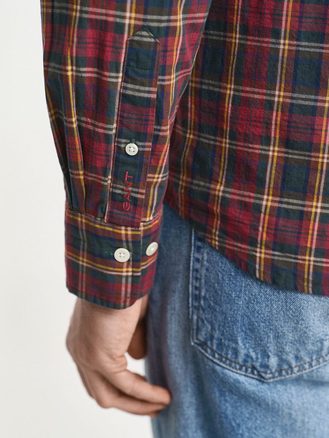 Gant Men Green Checks Collar Shirt