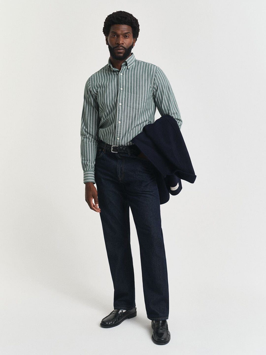 Gant Men Cream Striped Collar Shirt