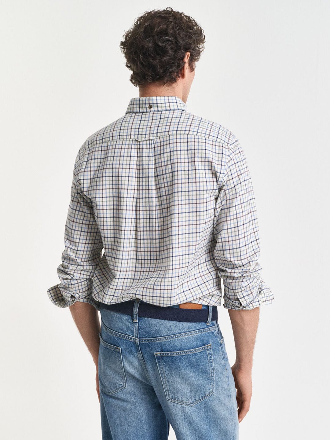 Gant Men Blue Checks Collar Shirt