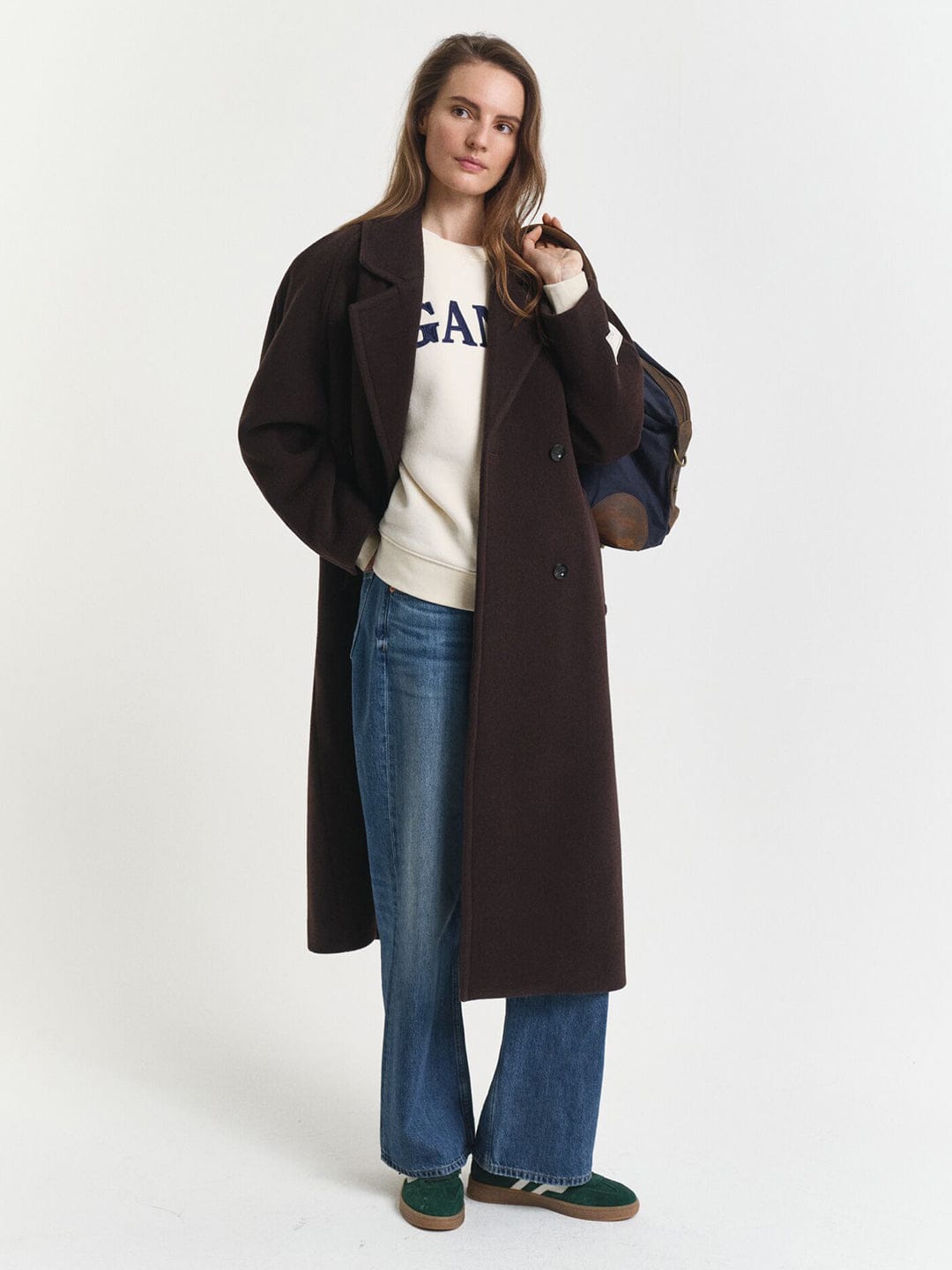 Gant Women Cream Graphic Crew Neck Sweatshirt