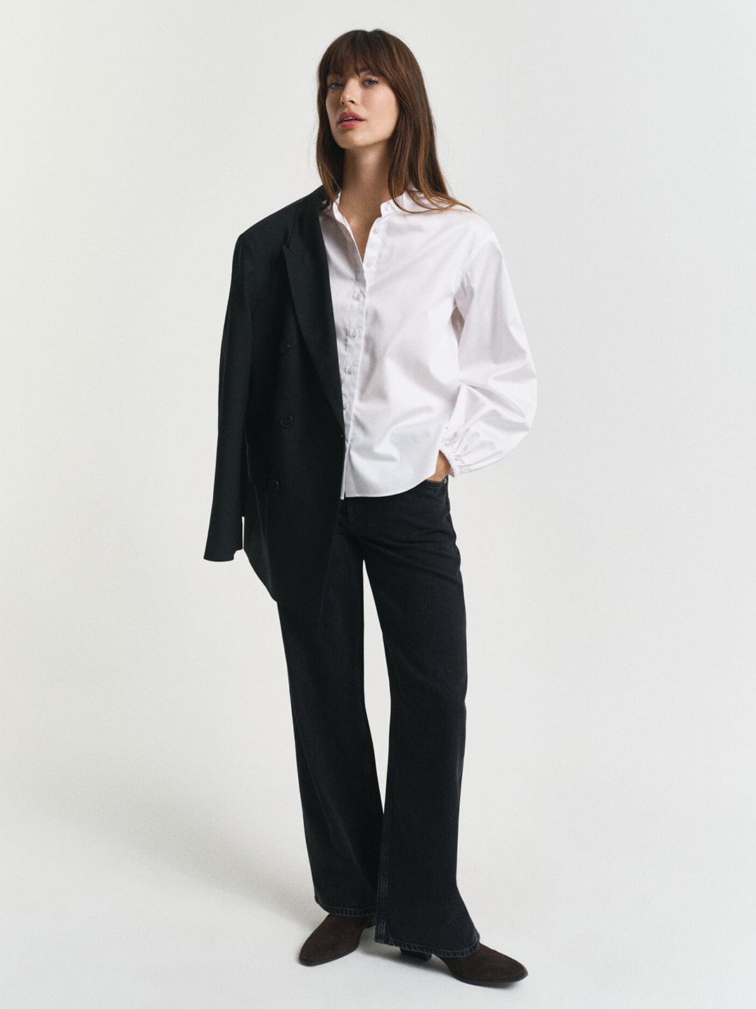 Gant Women White Solid Collar Shirt